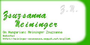zsuzsanna meininger business card